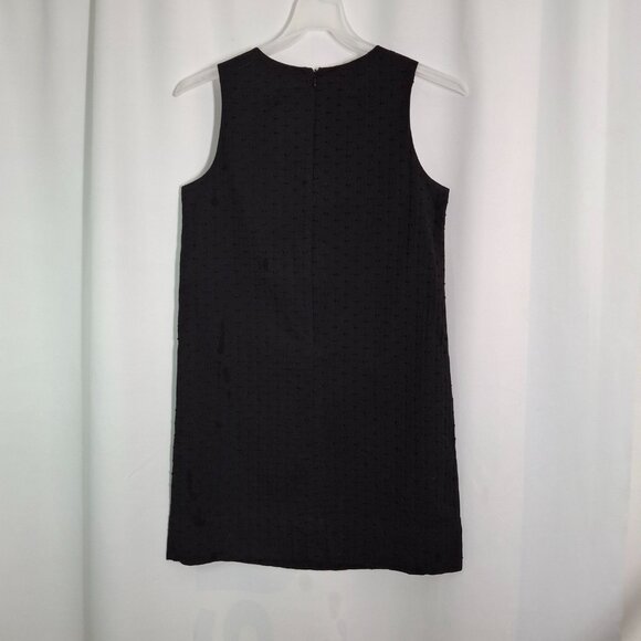 Vintage GAP Shift True Black Smocked Eyelet Cotton Dress, Lined Size S, Pockets - Picture 3 of 10